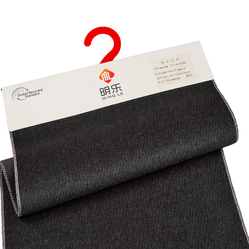 50% Wełna, 5% Kaszmir, 35% Poliester, 10% Inne, Włókno 750G/M, Ciemnoszary +, Średni Szary, Dwustronna powłoka Twill, ML-1010202