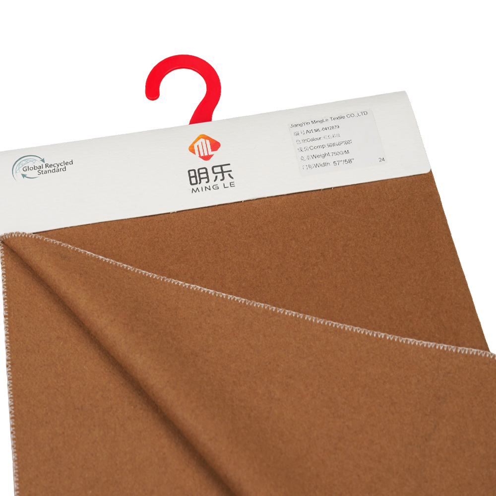 50% wełna, 50% inne włókno, 730 g/m, wielbłąd, tkanina twill Melton, ML-0412879