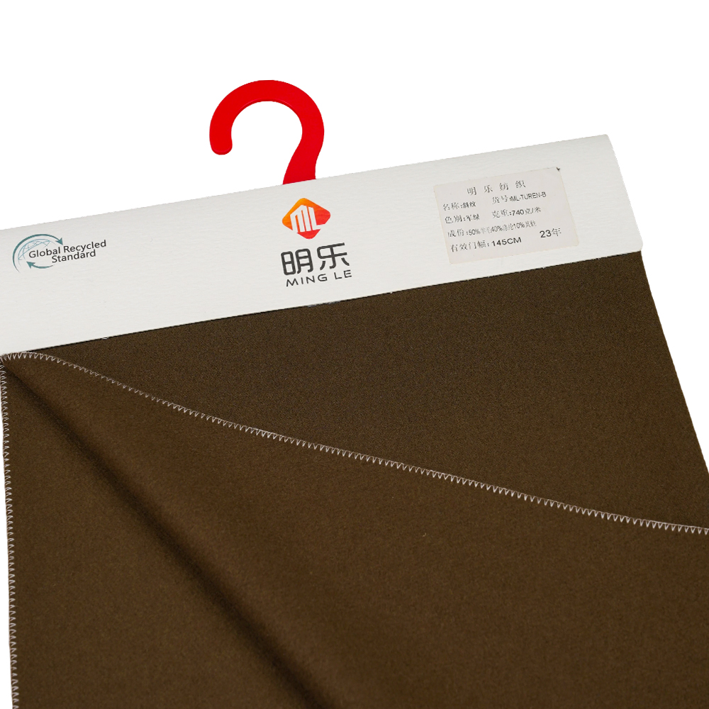 50% wełna, 40% poliester, 10% inne włókno, 740 g/m, zieleń wojskowa, tkanina diagonalna Melton, ML-TUREN-B