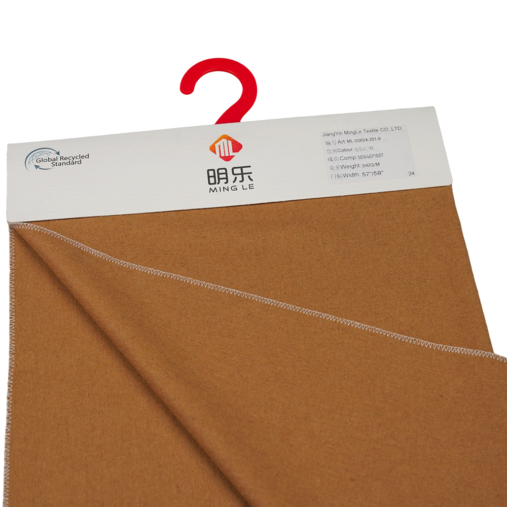 50% Wełna, 40% Poliester, 10% Inne Włókno, 340G/M, Camel, Tkanina Flanelowa, ML-S0624-201-9