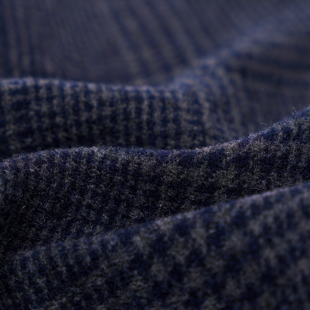 55% Wełna, 45% Inne, r 645G/M, Granatowy, Tkanina Aksamitna Dwustronnie, ML-3010305-1