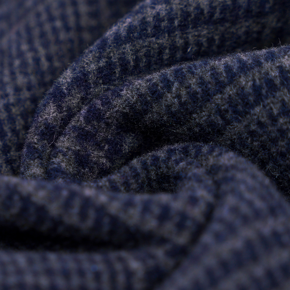 55% Wełna, 45% Inne, r 645G/M, Granatowy, Tkanina Aksamitna Dwustronnie, ML-3010305-1